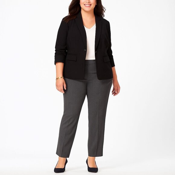 Talbots Womens Classic Side Zip Dress Pant Gray Stretch Knit Flat Front Size 16 - Picture 1 of 12